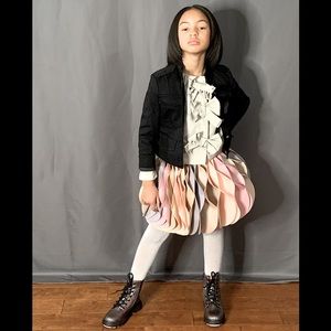 💫HP‼️💫 Girls NIKOLIA “Wisdom of Dreaming” Ribbon Shirt in Grey, Sz 8-10